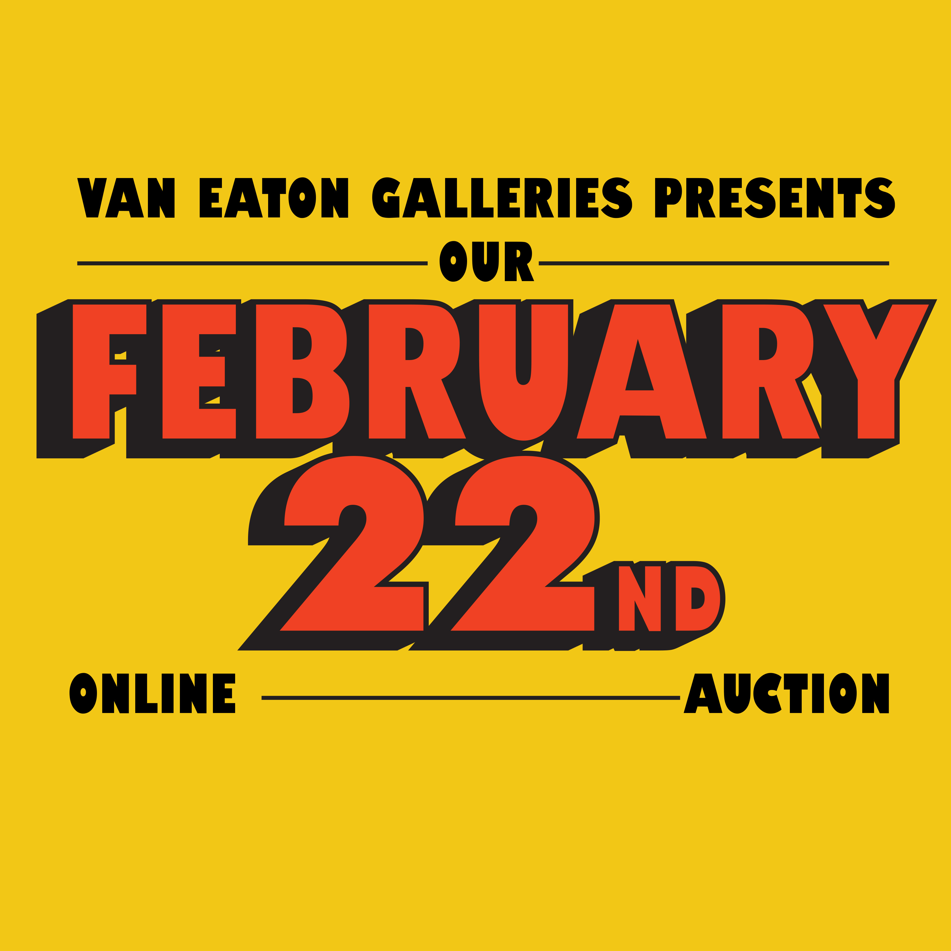 February 22nd Online-Only Auction